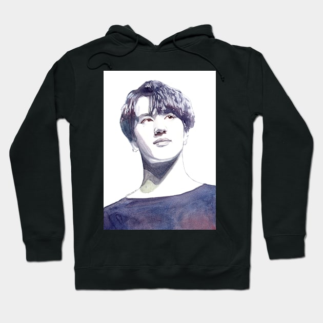 Kim Yugyeom GOT7 KPOP Watercolour Design Hoodie by NiamhYoungArt